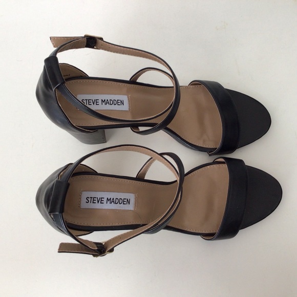 Steve Madden Sundaze Black Heeled Sandals, 10M - Picture 7 of 8